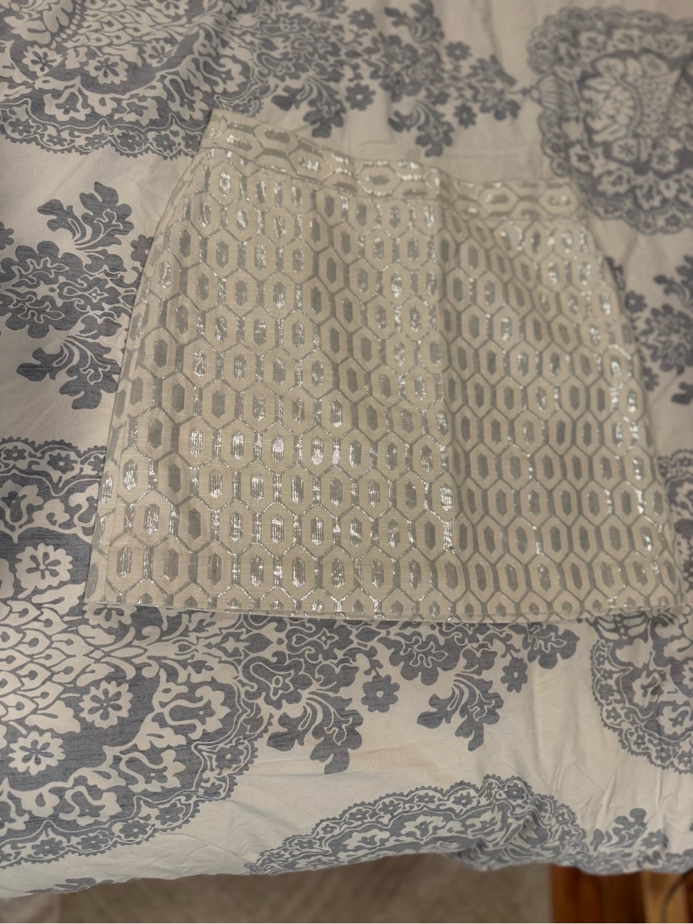Banana Republic Cream with Silver Mini Skirt